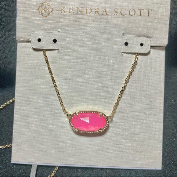Kendra Scott Elisa Necklace Pink Opal Gold Chain Necklace - Picture 6 of 7